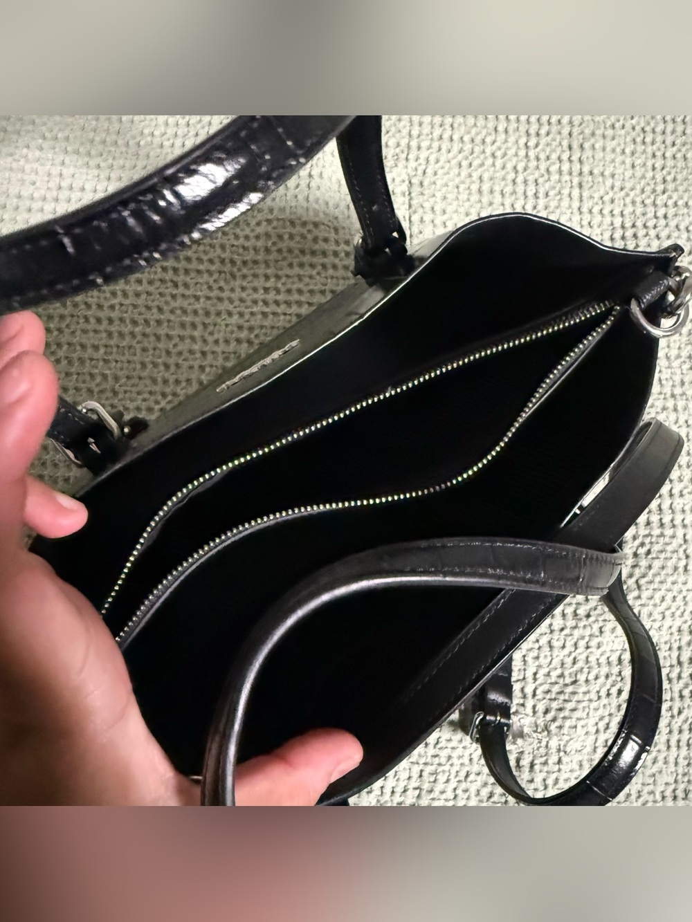 COACH Black Croc Embossed Mollie Tote Bag
25 with straps - Picture 6 of 14